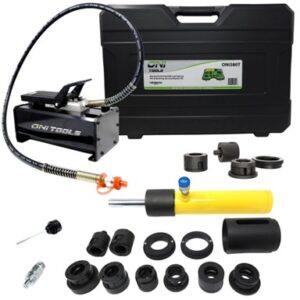 Kenworth Peterbilt Western Star & Freightliner Leaf Spring Pin & Bushing Service Master Kit w/ Hydraulic Foot Pump