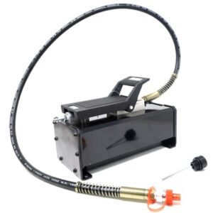 Air Hydraulic Pump 10,000 PSI 1800 cc Oil Capacity Foot Operated with Hose & 3/8 Fitting Adapter